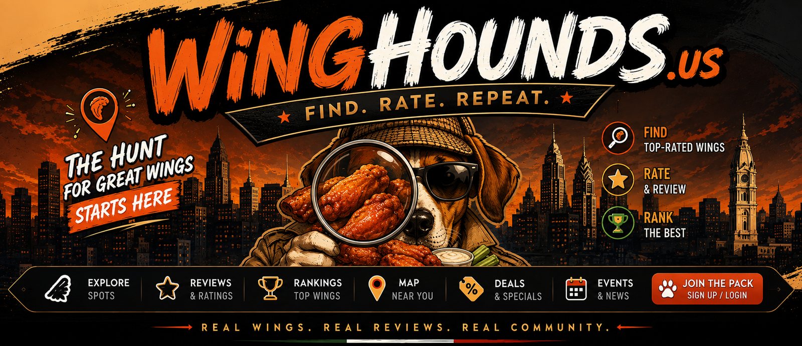 WingHounds.us &mdash; Find. Rate. Repeat. The hunt for great wings starts here.